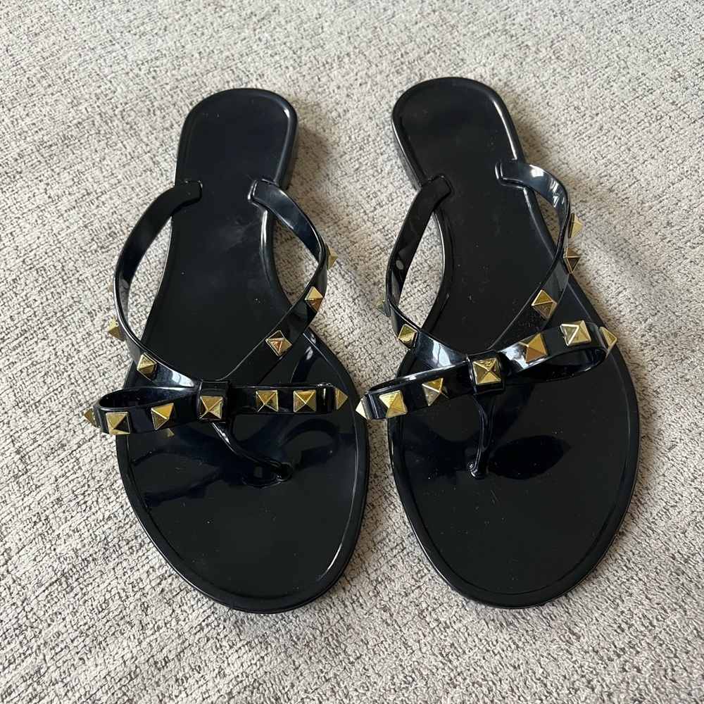 Black flip flops
